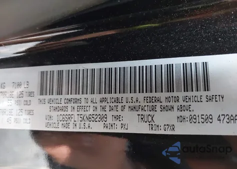 2019 Ram 1500 Rebel 4X4 5'7 Box from USA, damaged, VIN 1C6SRFLT5KN652309